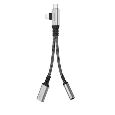 ADAPTADOR USB SOUL C/LIGHTNING A AUDIO 3.5MM Y CARGA TIPO C