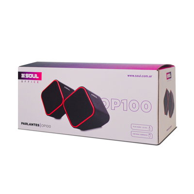 PARLANTE SOUL USB OFFICE PARA PC NEGRO/ROJO