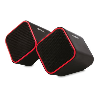 PARLANTE SOUL USB OFFICE PARA PC NEGRO/ROJO