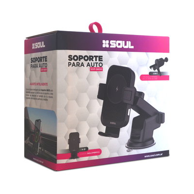 SOPORTE DE AUTO SOUL 2 EN 1 CARGA INALAMBRICA SOP-Q600