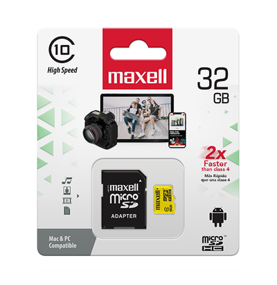 TARJETA DE MEMORIA MAXELL MICRO SD HC C/ADAPT. CLASS 10