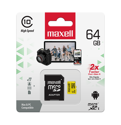 TARJETA DE MEMORIA MAXELL MICRO SD HC C/ADAPT. CLASS 10
