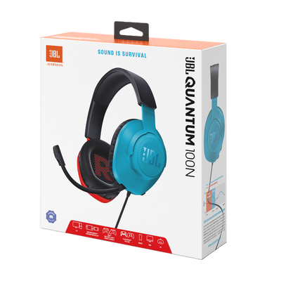 AURICULAR JBL 3.5 VINCHA QUANTUM 100N NARANJA/CELESTE