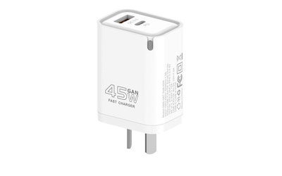 CARGADOR VIAJERO FC USB+PD 45W GaN TYPE-C a TYPE-C