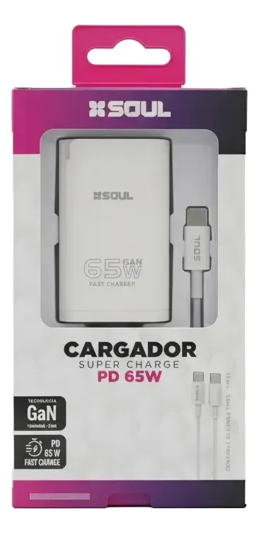 CARG.VIAJERO FC USB+PDx2 65W GaN TYPE- C a TYPE-C