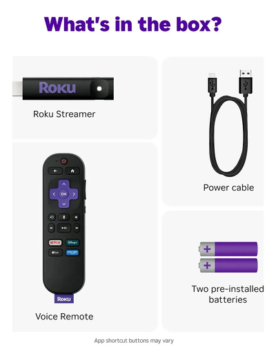 Convertidor Smart TV Roku Streaming Stick HD 3840S2 - Control por Voz