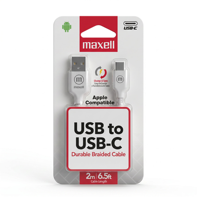 Cable Braided Maxell USB a USB-C 2 Metros Trenzado Reforzado