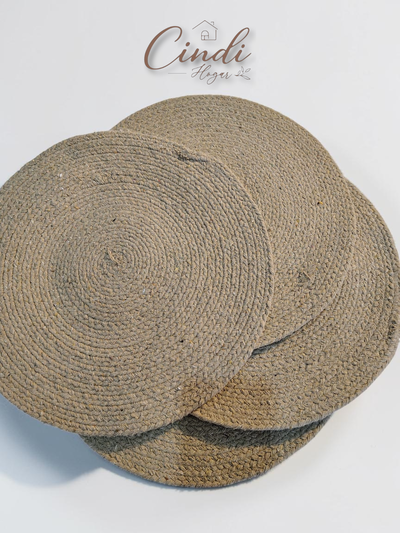 Individual redondo tejido – GRIS