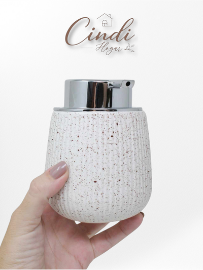 Dispenser de cerámica - BLANCO JASPEADO