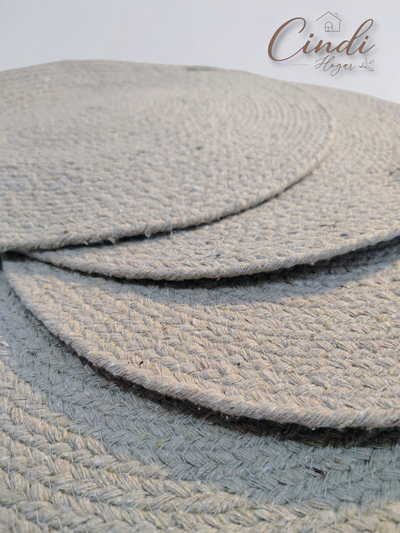 Individual redondo tejido – GRIS