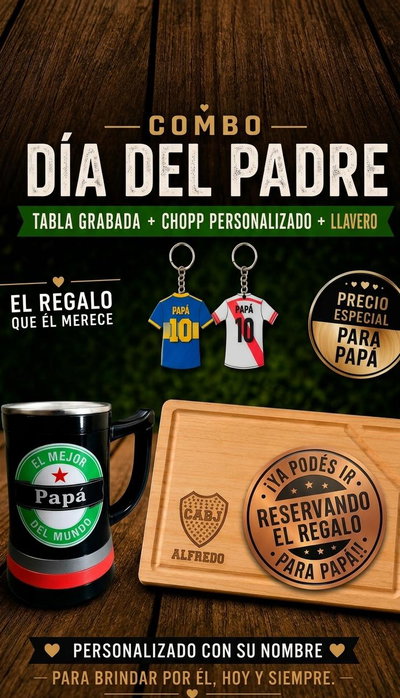 Combo! Tabla personalizada + Chopp+ llavero