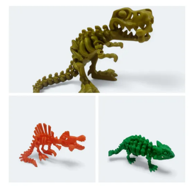 Dinosaurios articulados skeleton x 3 unidades 