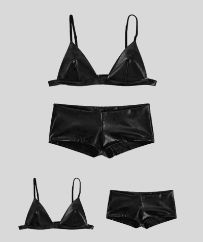 Mini Short Engomado Dixon | Negro