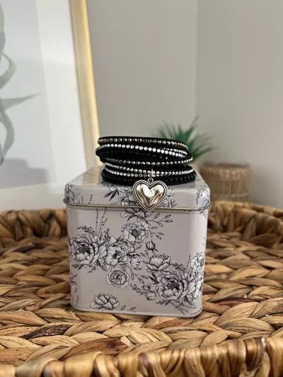 Pulsera doble Heart Silver