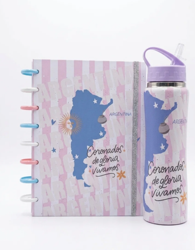 Kit cuaderno inteligente y botella deportiva  argentina