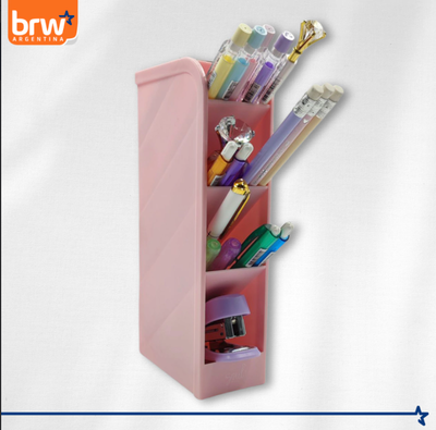 Organizador De Escritorio 3 Compartimentos Rosa BRW