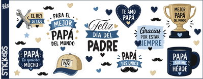 Stickers dtf uv Día del padre