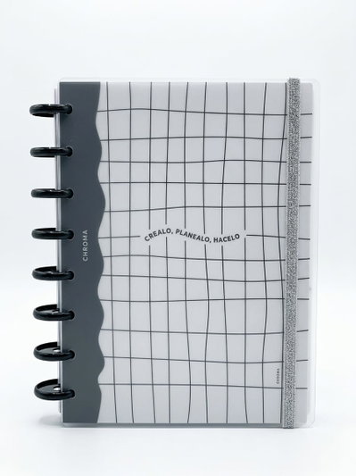 Cuaderno Inteligente A5 cuadros negros 100 hojas tapa flexible