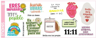 Stickers dtf uv Buenas vibras