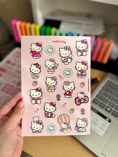 Plancha de stickers Hello Kitty 