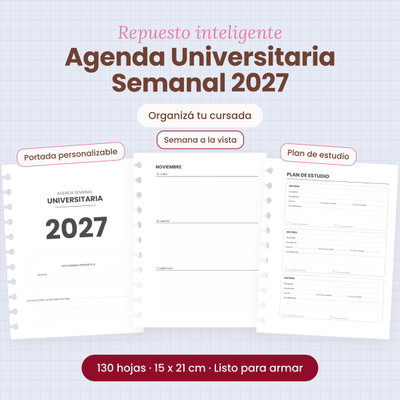 Repuesto agenda 2027 universitaria 