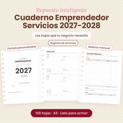 Repuesto cuaderno emprendedor servicios