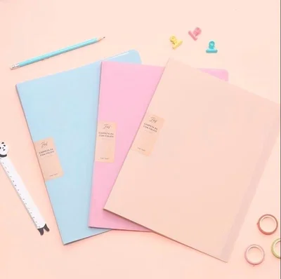 Carpeta A4 FW con 20 folios color pastel