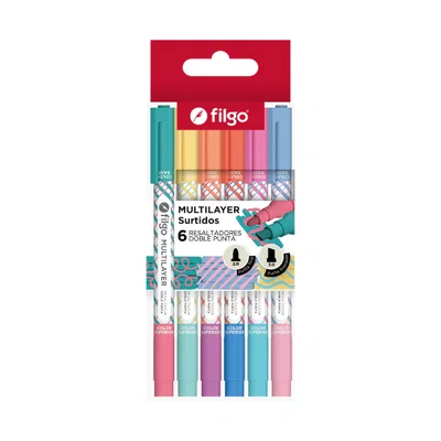 Resaltador Creativo Filgo doble punta Multilayer x6