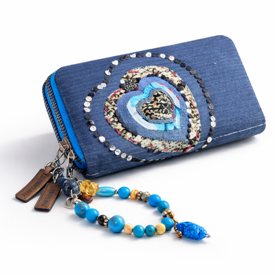 Billetera Estilo Denim "Pink Charlotte"