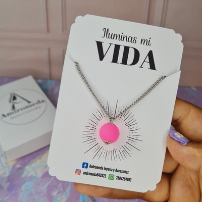 Collar perla luminiscente purpura AQ