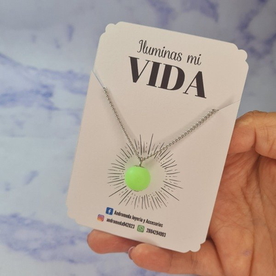 Collar perla luminiscente Verde AQ