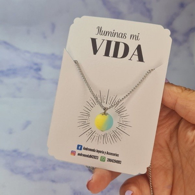 Collar perla Luminiscente Bicolor Amarillo/Azul AQ