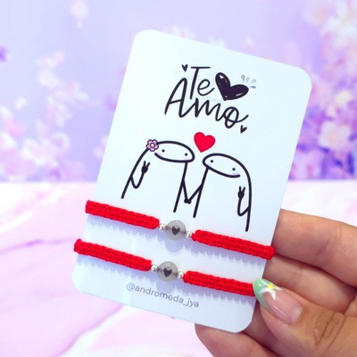 Set pulseras x2 Rojas Corazon brilla en la oscuridad
