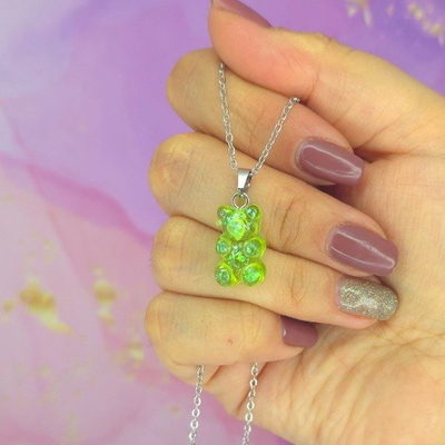 Collar Gummy Verde tornasol AQ