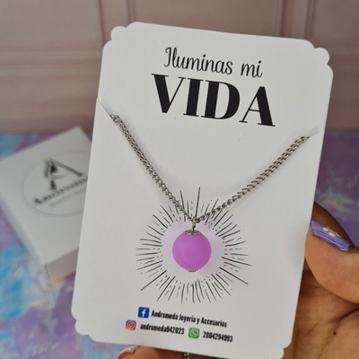 Collar perla luminiscente purpura AQ