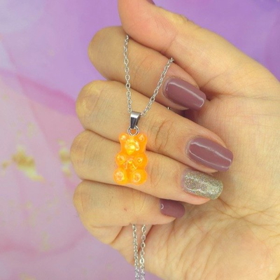 Collar Gummy Naranja tornasol AQ