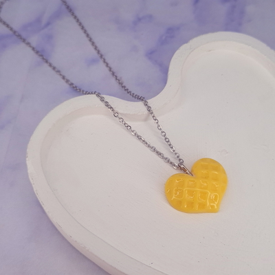 Collar Squishy Oblea Corazon Amarillo AQ