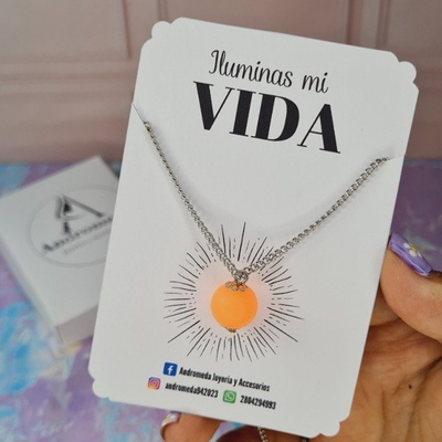 Collar perla Luminicente naranja AQ