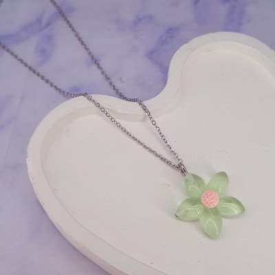 Collar Squishy Flor verde AQ