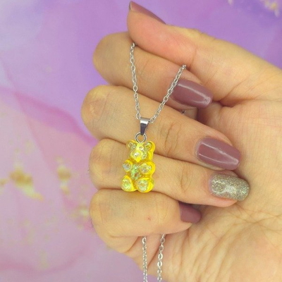 Collar Gummy Amarillo tornasol AQ