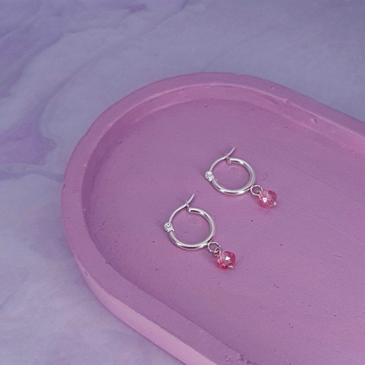Aros argolla 1.5mm cristal Rosa AB