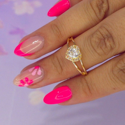 Anillo con circonia corazon y micropavé LO