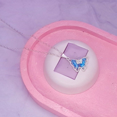 Collar Mariposa con micropavé PL925