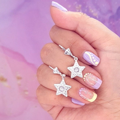 Aros Estrella xl con micro cristales PL 925