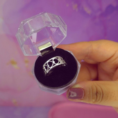 Anillo corazones cruzados AB