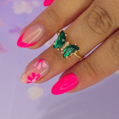 Anillo mariposa circonia verde esmeralda LO