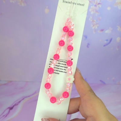 Strap rosa Flor blanca