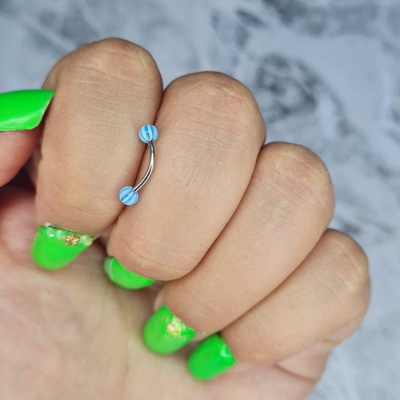 Piercing para ceja celeste AQ
