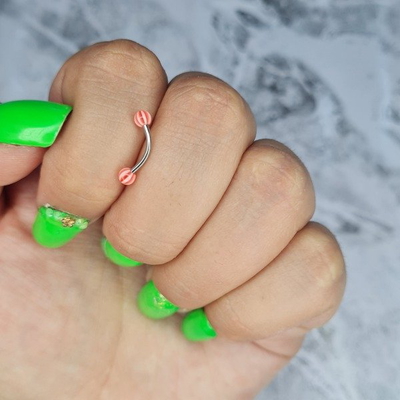 Piercing para ceja naranja AQ