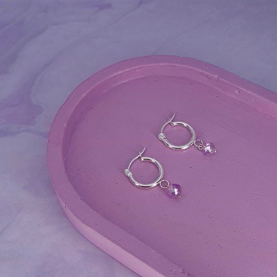 Aros argolla 1.5mm cristal Lila AB